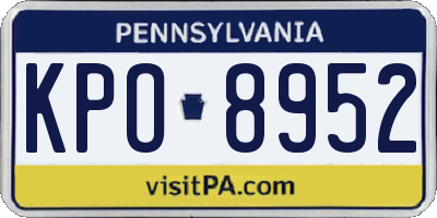 PA license plate KPO8952