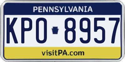PA license plate KPO8957
