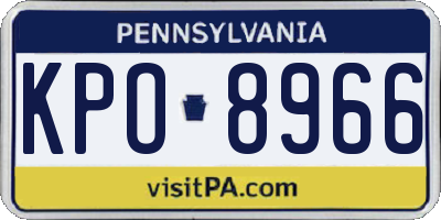 PA license plate KPO8966