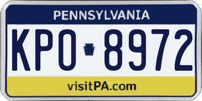 PA license plate KPO8972