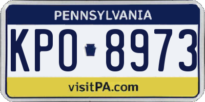 PA license plate KPO8973