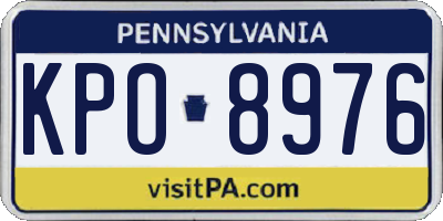 PA license plate KPO8976