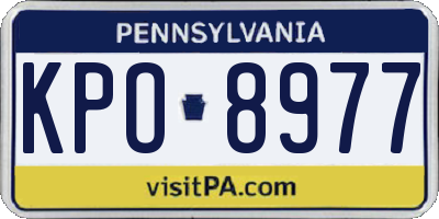 PA license plate KPO8977