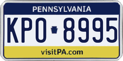 PA license plate KPO8995