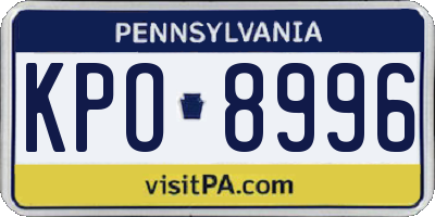 PA license plate KPO8996