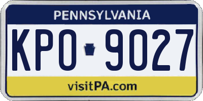 PA license plate KPO9027