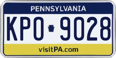 PA license plate KPO9028