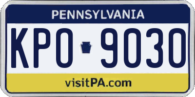 PA license plate KPO9030