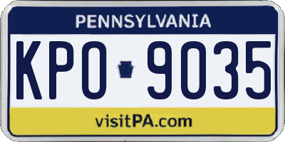 PA license plate KPO9035