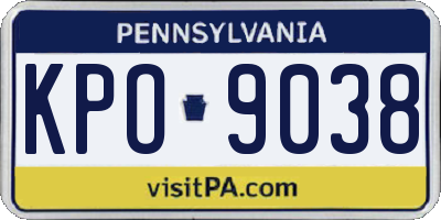 PA license plate KPO9038