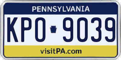 PA license plate KPO9039