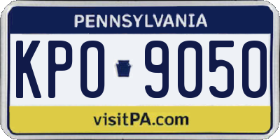 PA license plate KPO9050