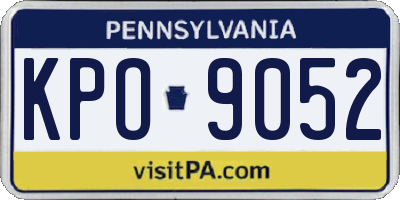 PA license plate KPO9052