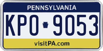 PA license plate KPO9053