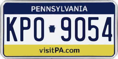 PA license plate KPO9054