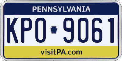 PA license plate KPO9061