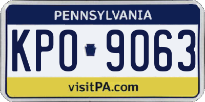 PA license plate KPO9063