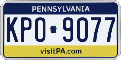 PA license plate KPO9077