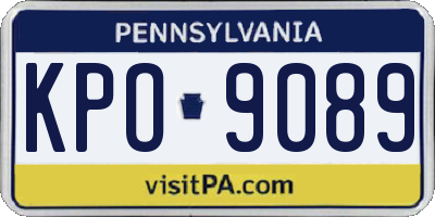 PA license plate KPO9089