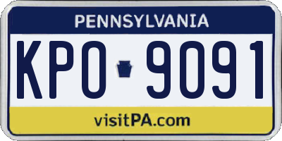 PA license plate KPO9091