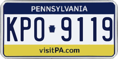 PA license plate KPO9119