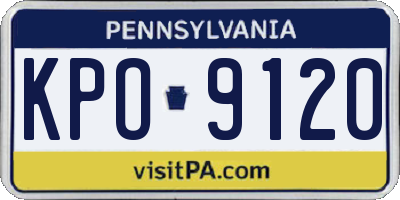 PA license plate KPO9120