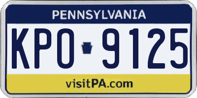 PA license plate KPO9125