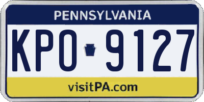PA license plate KPO9127
