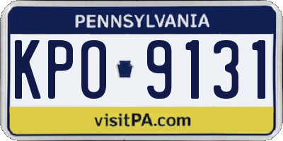PA license plate KPO9131