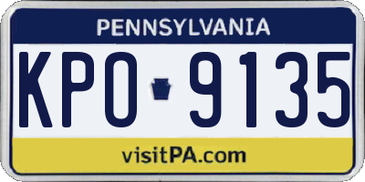 PA license plate KPO9135