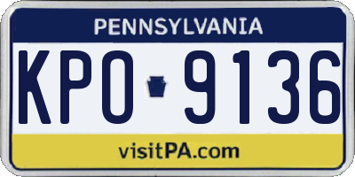 PA license plate KPO9136