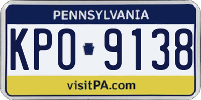 PA license plate KPO9138