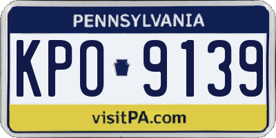 PA license plate KPO9139