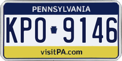 PA license plate KPO9146