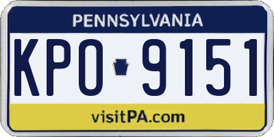 PA license plate KPO9151