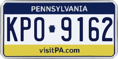 PA license plate KPO9162