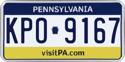 PA license plate KPO9167