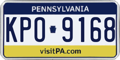 PA license plate KPO9168