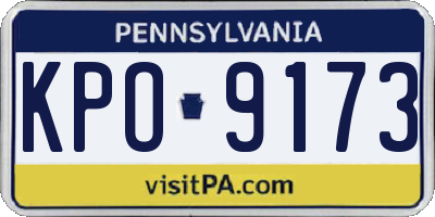 PA license plate KPO9173