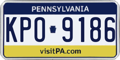PA license plate KPO9186