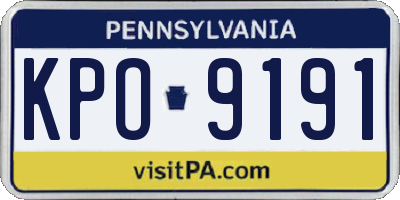 PA license plate KPO9191