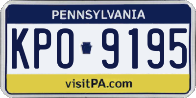 PA license plate KPO9195