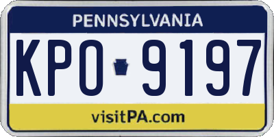 PA license plate KPO9197