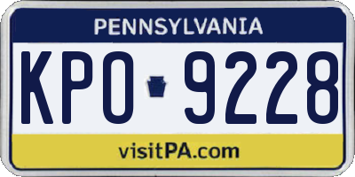 PA license plate KPO9228