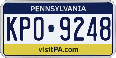 PA license plate KPO9248