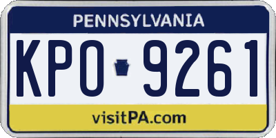 PA license plate KPO9261