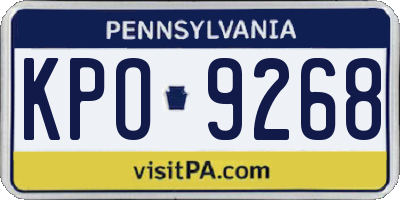 PA license plate KPO9268