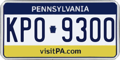 PA license plate KPO9300