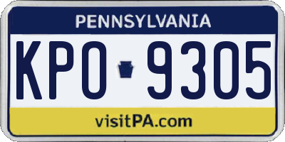 PA license plate KPO9305