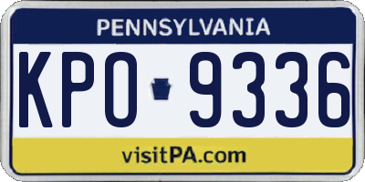 PA license plate KPO9336